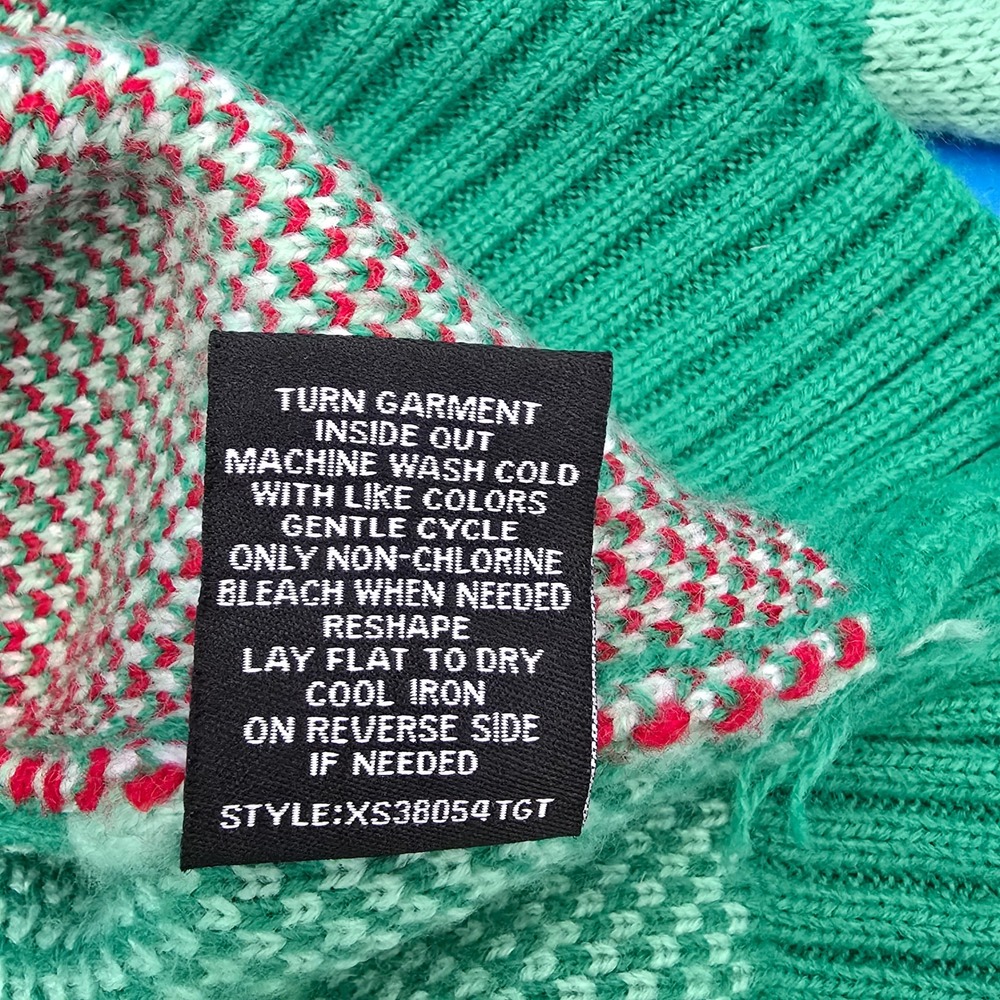33 Degrees Womens Green‎ Striped Snowman Ugly Christmas Sweater Size S - Picture 5 of 7